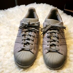 Adidas superstars Silver/Gray mens size 11 1/2